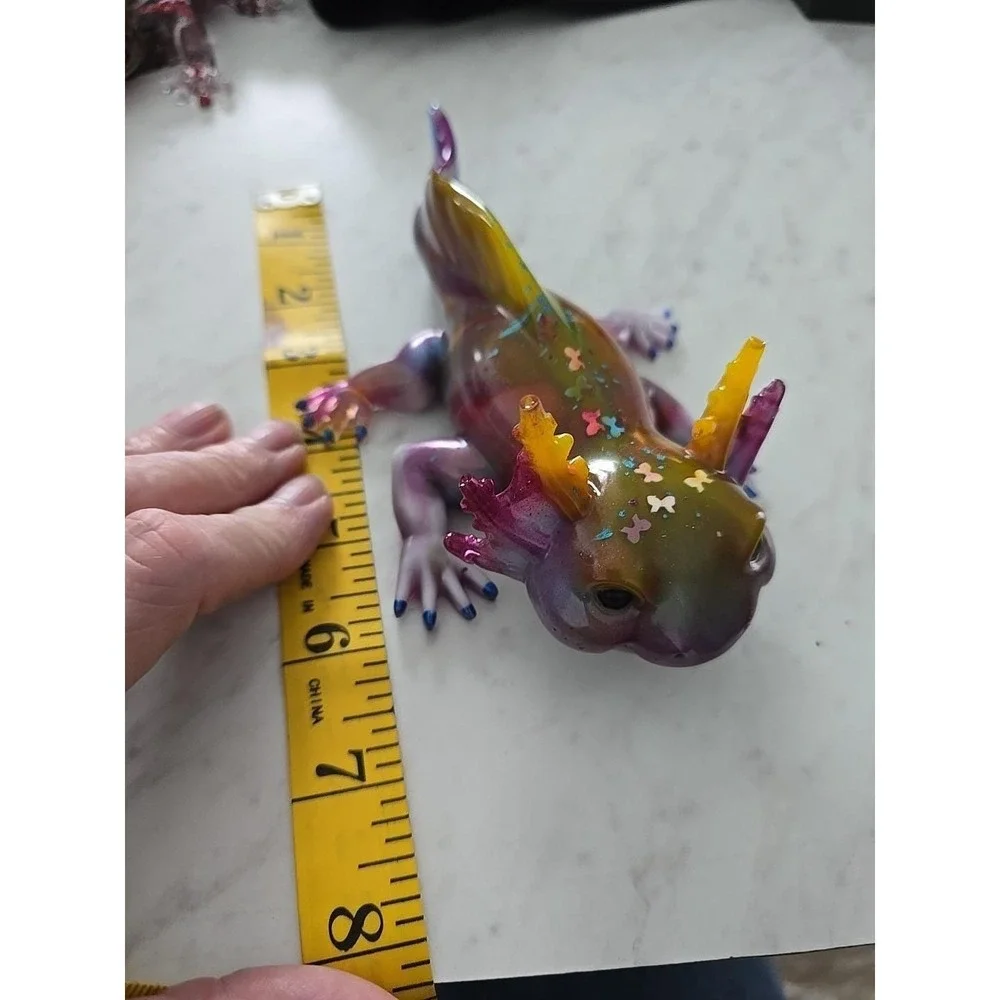 Handmade‎ Resin Axolotl  Multi Colored Decoration Gift Paper Weight. 707